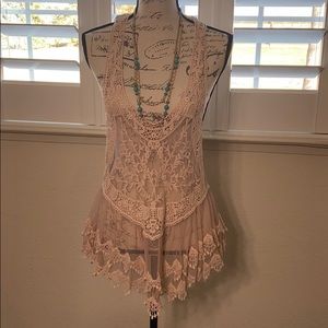 Lace western/boho style racerback tank size M/L.